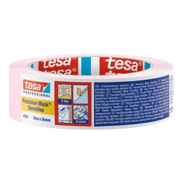 Banda mascare senzitiva tesa 4333, roz, interior, suprafete sensibile, 30 mm, alba, pentru interior