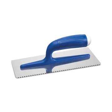 Gletiera Pavan din otel inoxidabil, (Inox), pentru finisaje decorative, dim: 280x120x0.6 mm, dinti 3x3