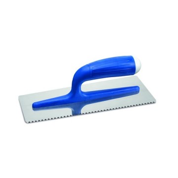 Gletiera Pavan din otel inoxidabil, (Inox), pentru finisaje decorative, dim: 280x120x0.6 mm, dinti 3x3